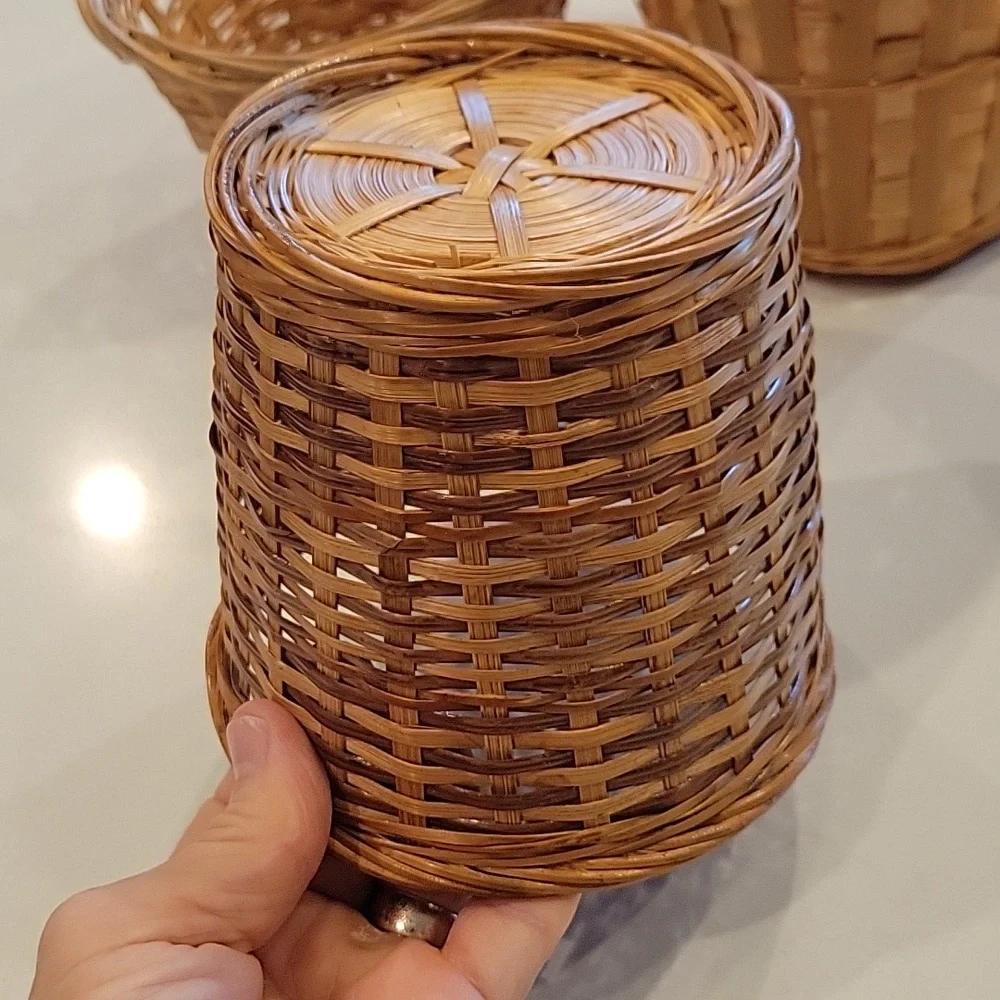 Handcrafted Vintage Woven Basket Trio Brown